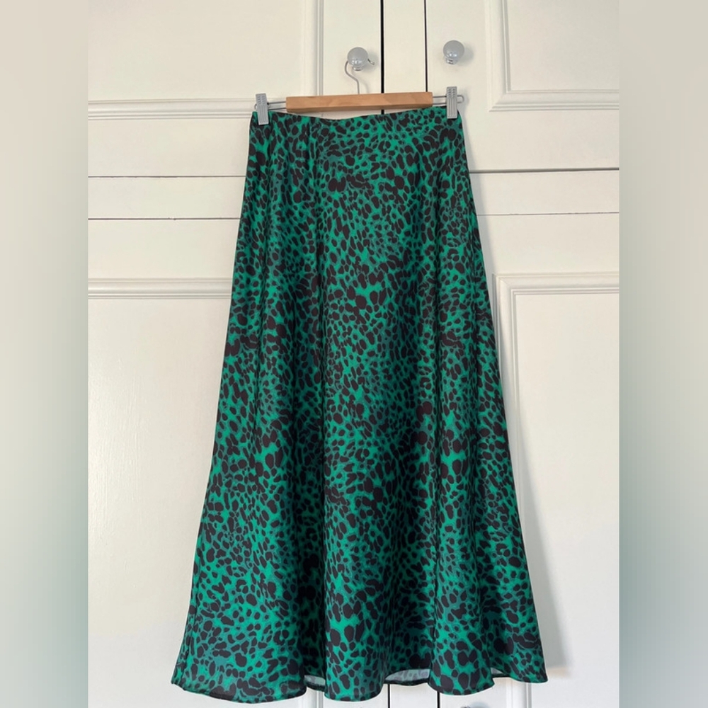 Green Leopard Print Skirt
